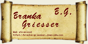 Branka Griesser vizit kartica